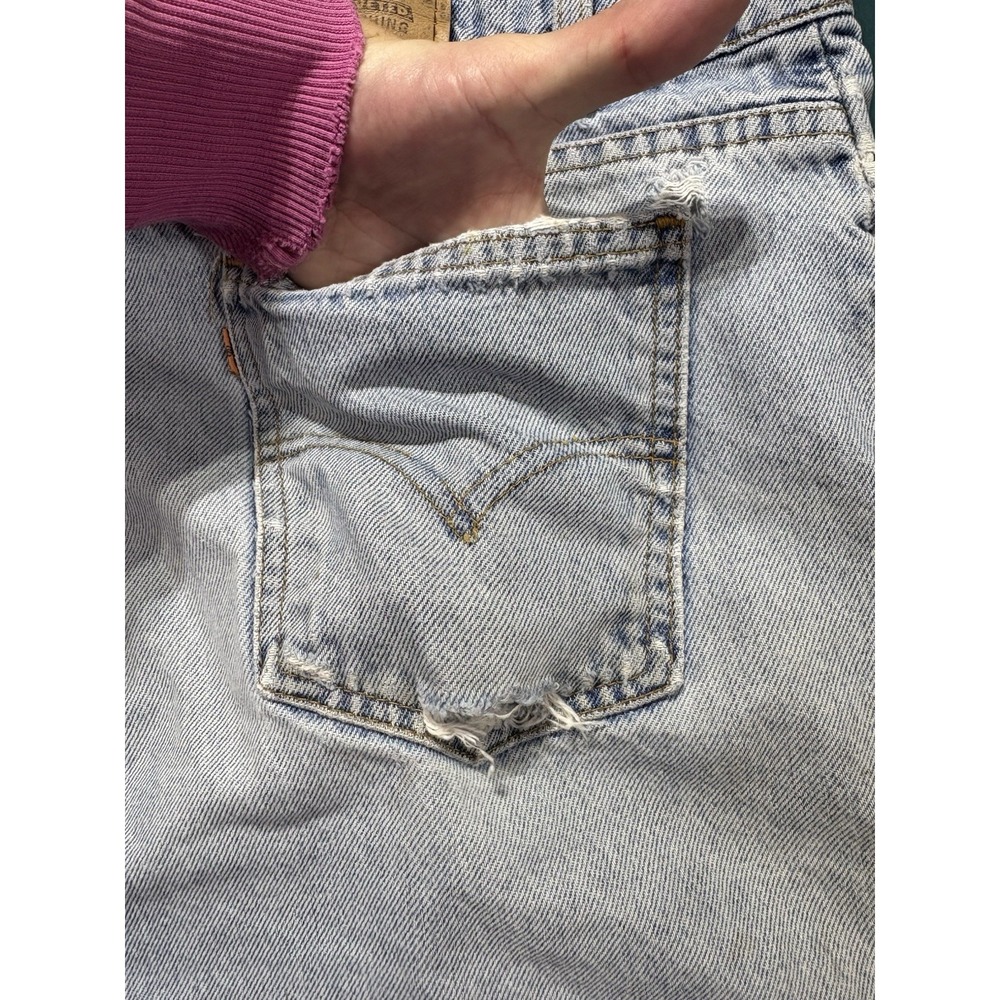 Vtg 90s Levi's 560 Orange Tab Jean Shorts Size 34 Distressed Cut Off Denim USA - Picture 13 of 16